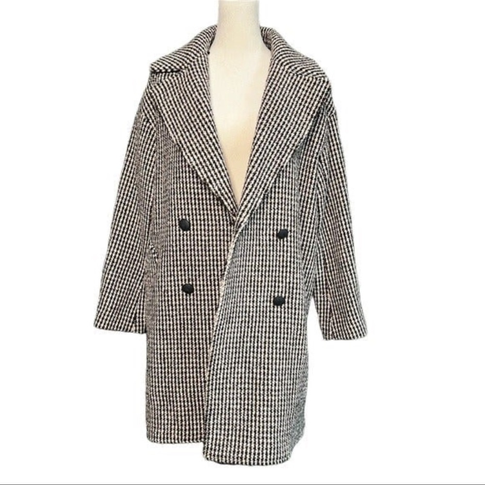 NWT Rag & Bone Mina Plaid Cocoon Wool Coat Size S